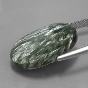 Seraphinite Gemstone in 25.1 x 19.1 mm Size for Sale, Seraphinite Stone in Green Color
