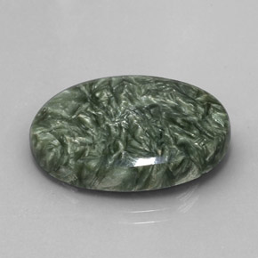 19.04 ct Green Seraphinite Stone, Natural Seraphinite in Oval Cabochon Shape for Sale