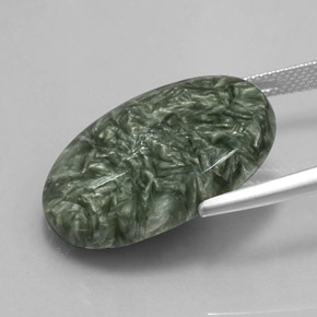 Seraphinite Gemstone in 24.9 x 18 mm Size for Sale, Seraphinite Stone in Green Color