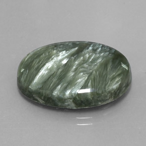 20.25 ct Green Seraphinite Stone, Natural Seraphinite in Oval Cabochon Shape for Sale
