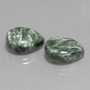 11.17 ctw Green Seraphinite Stones, Natural Seraphinite in Pear Cabochon Shape for Sale