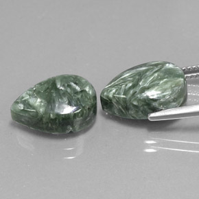 Seraphinite Gemstones in 14 x 9.8 mm Size for Sale, Seraphinite Stones in Green Color