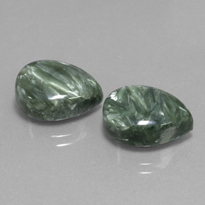 11.51 ct Green Seraphinite Stone, Natural Seraphinite in Pear Cabochon Shape for Sale
