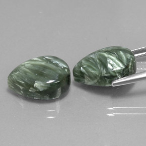 Seraphinite Gemstone in 13.9 x 10 mm Size for Sale, Seraphinite Stone in Green Color