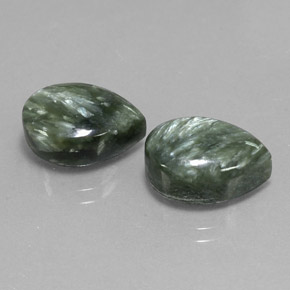 11.50 ct Green Seraphinite Stone, Natural Seraphinite in Pear Cabochon Shape for Sale