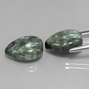 Seraphinite Gemstone in 13.8 x 9.9 mm Size for Sale, Seraphinite Stone in Green Color