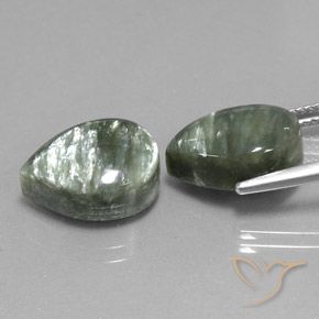 Seraphinite Gemstones in 14 x 10 mm (calibrated) Size for Sale, Seraphinite Stones in Green Color