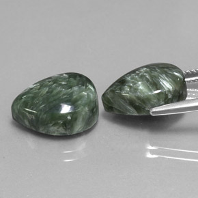 Seraphinite Gemstone in 14 x 10.1 mm Size for Sale, Seraphinite Stone in Green Color