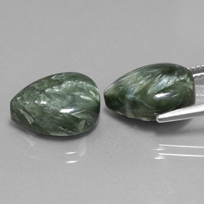 Seraphinite Gemstone in 14.1 x 10.1 mm Size for Sale, Seraphinite Stone in Green Color