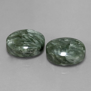 20.78 ct Green Seraphinite Stone, Natural Seraphinite in Oval Cabochon Shape for Sale