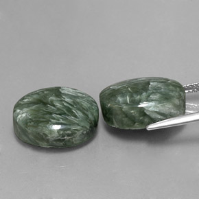 Seraphinite Gemstone in 16 x 12 mm (calibrated) Size for Sale, Seraphinite Stone in Green Color