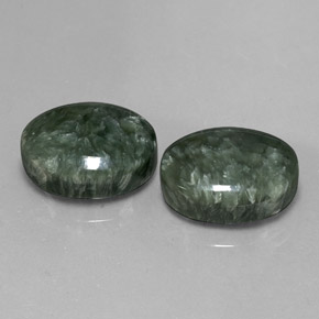19.08 ct Green Seraphinite Stone, Natural Seraphinite in Oval Cabochon Shape for Sale