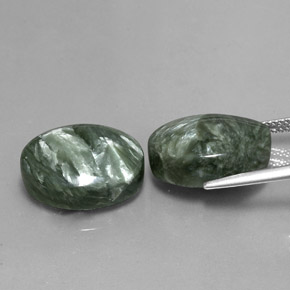 Seraphinite Gemstone in 16 x 12 mm (calibrated) Size for Sale, Seraphinite Stone in Green Color