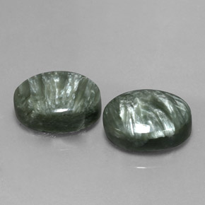 19.93 ct Green Seraphinite Stone, Natural Seraphinite in Oval Cabochon Shape for Sale