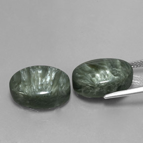 Seraphinite Gemstone in 16 x 12 mm (calibrated) Size for Sale, Seraphinite Stone in Green Color