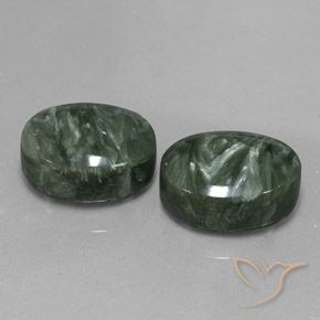 21.51 ctw Green Seraphinite Stones, Natural Seraphinite in Oval Cabochon Shape for Sale