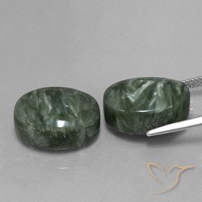 Seraphinite Gemstones in 16 x 12 mm (calibrated) Size for Sale, Seraphinite Stones in Green Color
