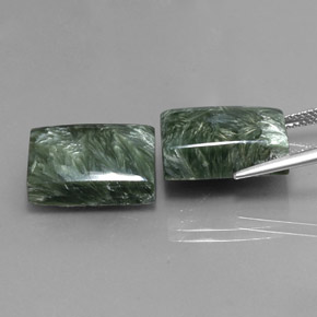 Seraphinite Gemstone in 16 x 12.1 mm Size for Sale, Seraphinite Stone in Green Color