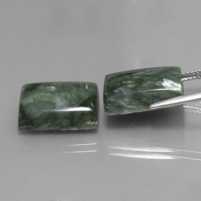 Seraphinite Gemstone in 15.7 x 12 mm Size for Sale, Seraphinite Stone in Green Color