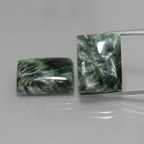 10.9ct Baguette Cabochon Green Seraphinite Gem for sale 10.9ct Baguette Cabochon Green Seraphinite Gem (ID: 341750)