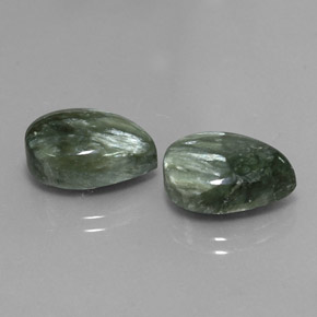 10.98 ct Green Seraphinite Stone, Natural Seraphinite in Pear Cabochon Shape for Sale