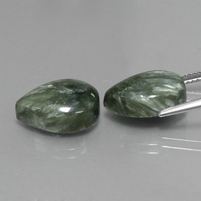Seraphinite Gemstone in 14 x 10 mm Size for Sale, Seraphinite Stone in Green Color