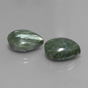 10.07 ctw Green Seraphinite Stones, Natural Seraphinite in Pear Cabochon Shape for Sale