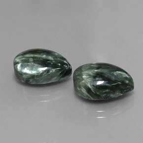 10.80 ct Green Seraphinite Stone, Natural Seraphinite in Pear Cabochon Shape for Sale