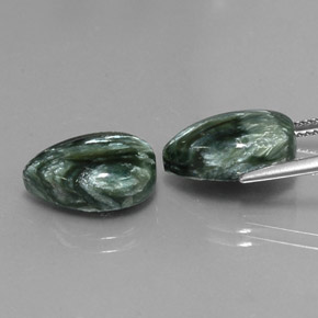Seraphinite Gemstone in 14.1 x 10 mm Size for Sale, Seraphinite Stone in Green Color
