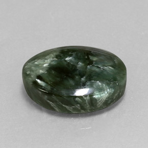 7.38 ct Green Seraphinite Stone, Natural Seraphinite in Oval Cabochon Shape for Sale