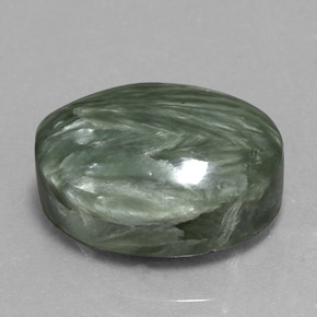 10.36 ct Green Seraphinite Stone, Natural Seraphinite in Oval Cabochon Shape for Sale