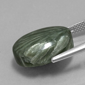 Seraphinite Gemstone in 16 x 12 mm (calibrated) Size for Sale, Seraphinite Stone in Green Color