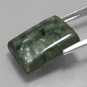 Seraphinite Gemstone in 15.9 x 11.9 mm Size for Sale, Seraphinite Stone in Green Color