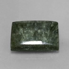 9.39 ct Green Seraphinite Stone, Natural Seraphinite in Baguette Cabochon Shape for Sale