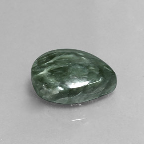 5.31 ct Green Seraphinite Stone, Natural Seraphinite in Pear Cabochon Shape for Sale