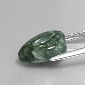 Seraphinite Gemstone in 13.9 x 9.9 mm Size for Sale, Seraphinite Stone in Green Color