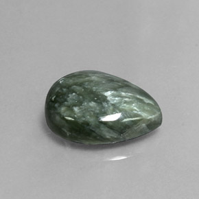 4.68 ct Green Seraphinite Stone, Natural Seraphinite in Pear Cabochon Shape for Sale