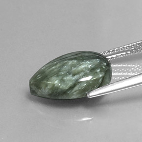 Seraphinite Gemstone in 14 x 10 mm Size for Sale, Seraphinite Stone in Green Color