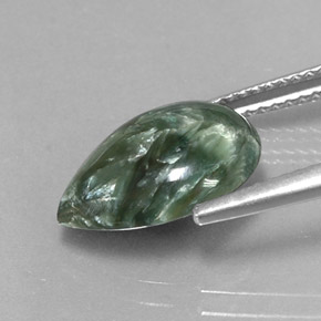 Seraphinite Gemstone in 13.2 x 9.5 mm Size for Sale, Seraphinite Stone in Green Color