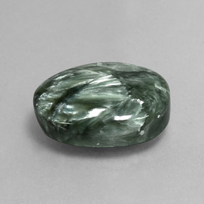 8.64 ct Green Seraphinite Stone, Natural Seraphinite in Oval Cabochon Shape for Sale