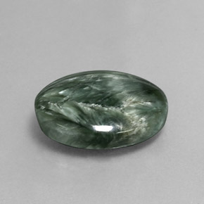 6.11 ct Green Seraphinite Stone, Natural Seraphinite in Oval Cabochon Shape for Sale