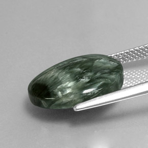 Seraphinite Gemstone in 15.3 x 11.6 mm Size for Sale, Seraphinite Stone in Green Color