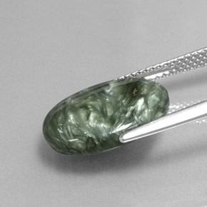 Seraphinite Gemstone in 14.9 x 12 mm Size for Sale, Seraphinite Stone in Green Color