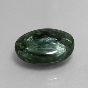 8.76 ct Green Seraphinite Stone, Natural Seraphinite in Oval Cabochon Shape for Sale