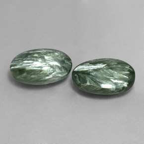 11.63 ct Green Seraphinite Stone, Natural Seraphinite in Oval Cabochon Shape for Sale