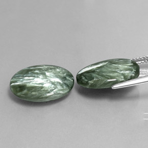 Seraphinite Gemstone in 16 x 12 mm (calibrated) Size for Sale, Seraphinite Stone in Green Color