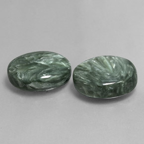 19.46 ct Green Seraphinite Stone, Natural Seraphinite in Oval Cabochon Shape for Sale