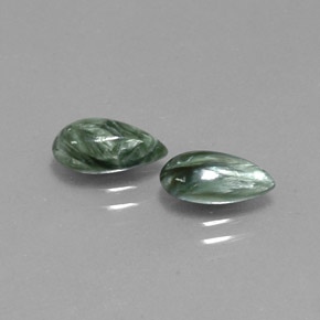 2.19 ct Green Seraphinite Stone, Natural Seraphinite in Pear Cabochon Shape for Sale