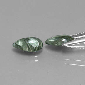 Seraphinite Gemstone in 9.7 x 5.5 mm Size for Sale, Seraphinite Stone in Green Color
