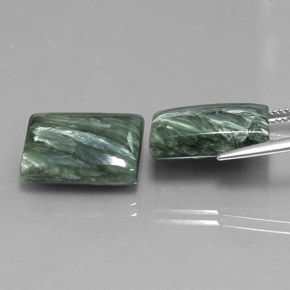 Seraphinite Gemstone in 15.9 x 12 mm Size for Sale, Seraphinite Stone in Green Color
